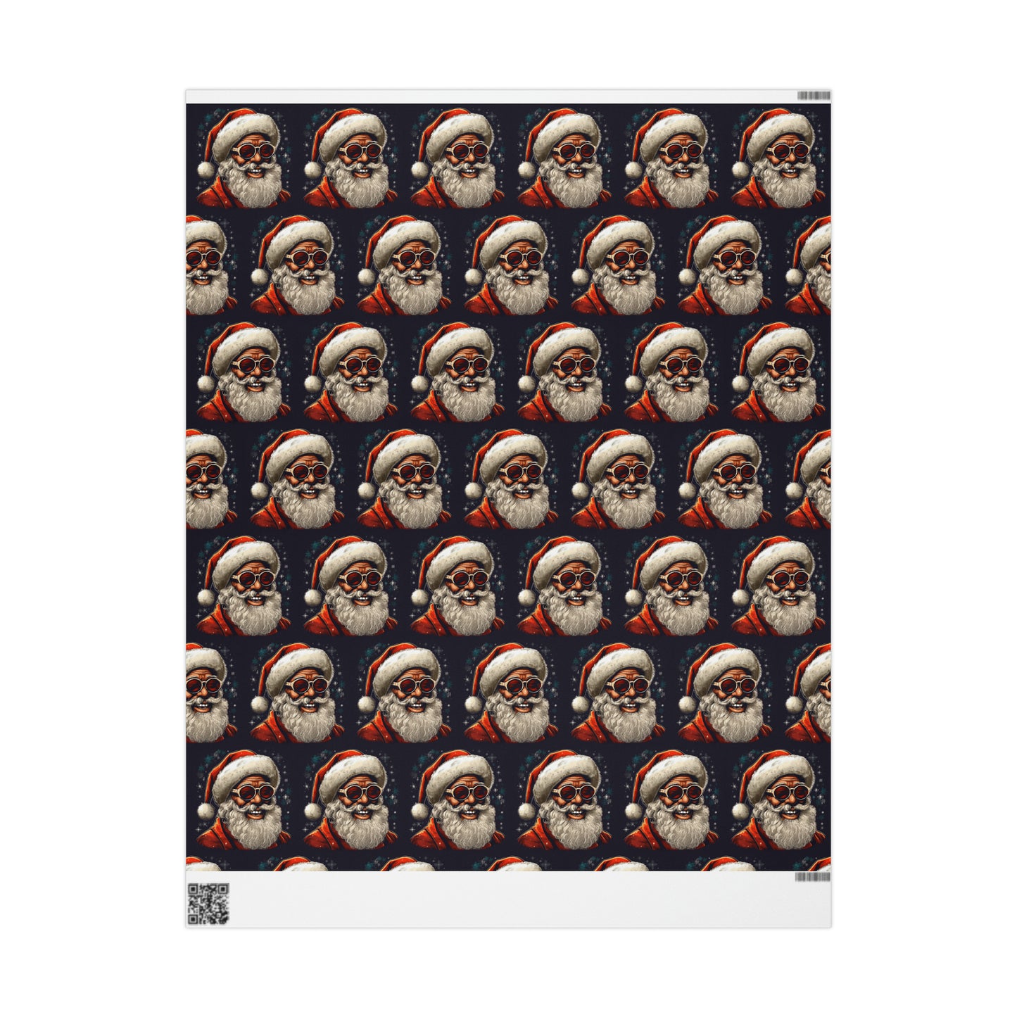 Melanin Santa Retro Theme Gift Wrap | Melanin Santa Retro Wrapping Paper | Black Santa Gift Wrap