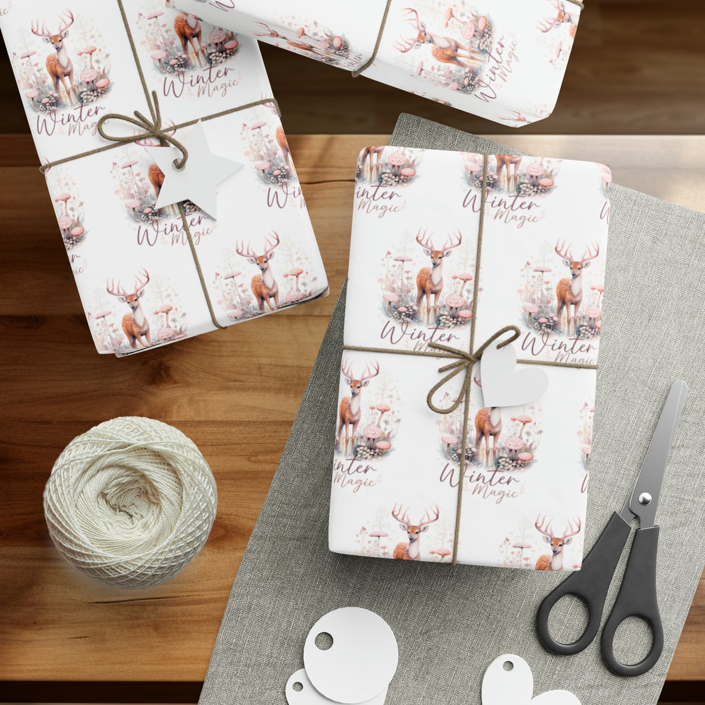 Christmas Deer Wrapping Papers, Winter Wonderland Gift Wrap