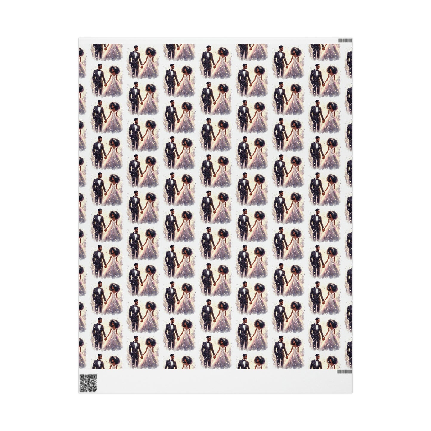 Melanin Couple Wrapping Paper, Wedding Wrapping Paper, Bridal Shower Wrapping Paper