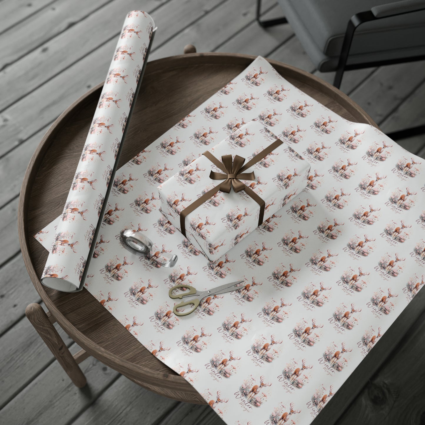 Christmas Deer Wrapping Papers, Winter Wonderland Gift Wrap