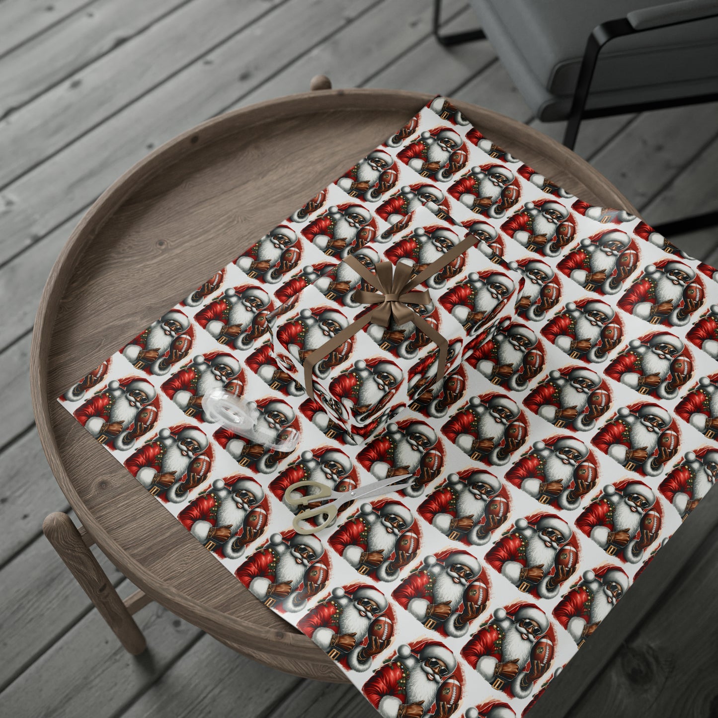 Football Gift Wrapping Papers, NFL Gift Wrapping Paper, Melanin Gift Wrap, Gift for Him, Gift for Dad, Black People Gift Wrap, Black Santa