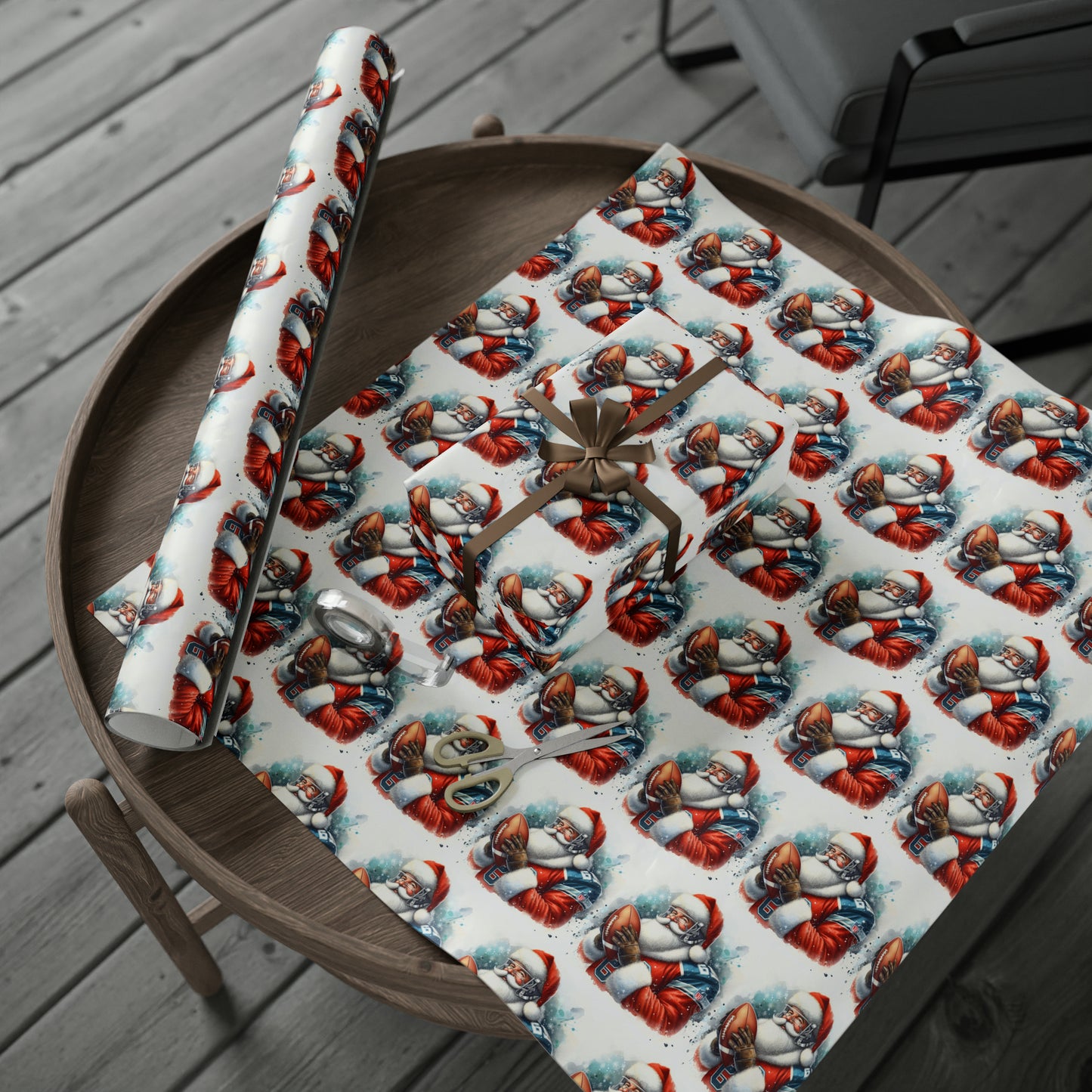 Santa Wrapping Papers | Gifts for Him | Men's Wrapping Paper | NFL Inspired Wrapping Paper | Football Wrapping Paper | Sports Wrapping Paper