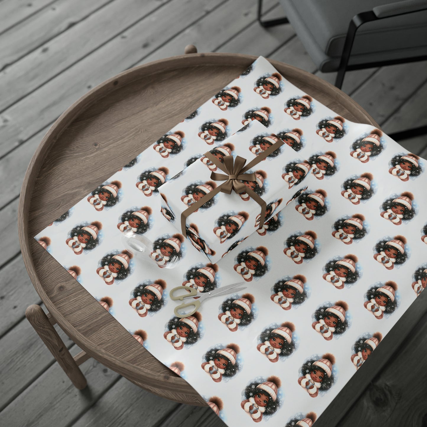 Cute Black Girl Gift Wrap, African American Girl Wrapping Paper, Black Girl Magic Wrapping Paper