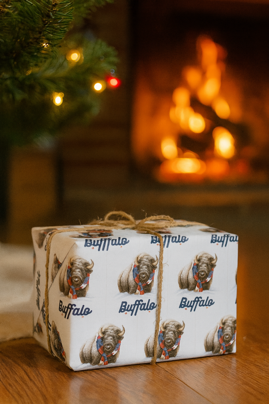 Buffalo theme Football gift wrapping paper