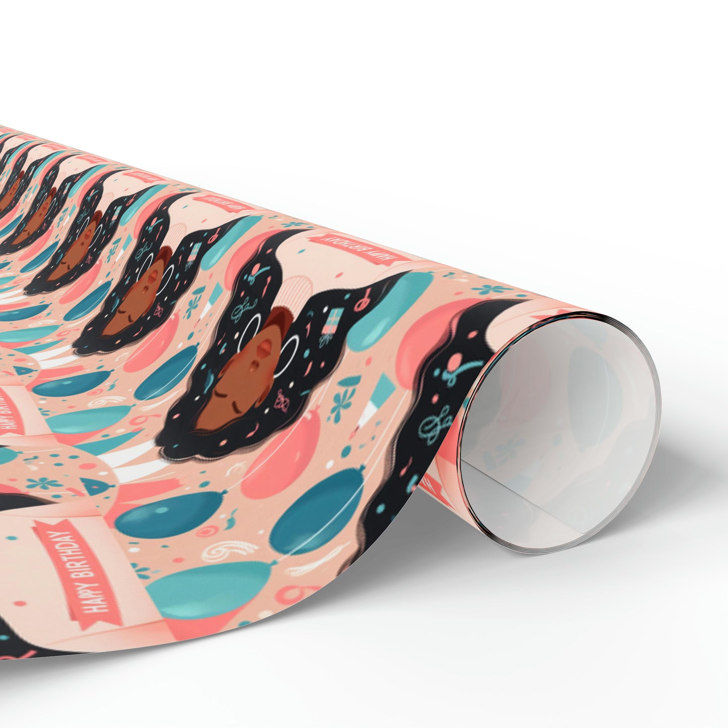 African American Woman Wrapping Papers, Black Girl Gift Wrap, Birthday Wrapping Paper, Happy Birthday Gift Wrap, Gift for Her