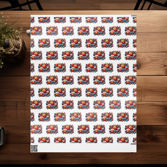Basketball Wrapping Paper, Christmas Gift Wrap for Men, Men's Gifts, Gifts for Him, Gifts for Men, Basketball Gift Wrap
