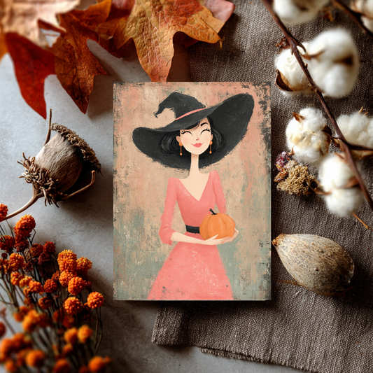 Bougie Witch Greeting Card
