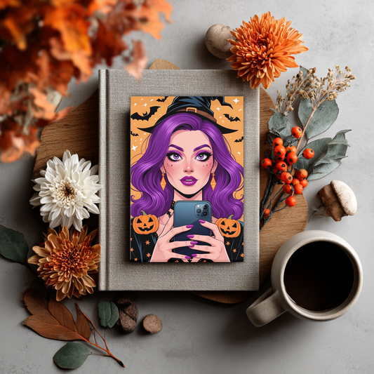 Witch Theme Greeting Card, Halloween Greeting