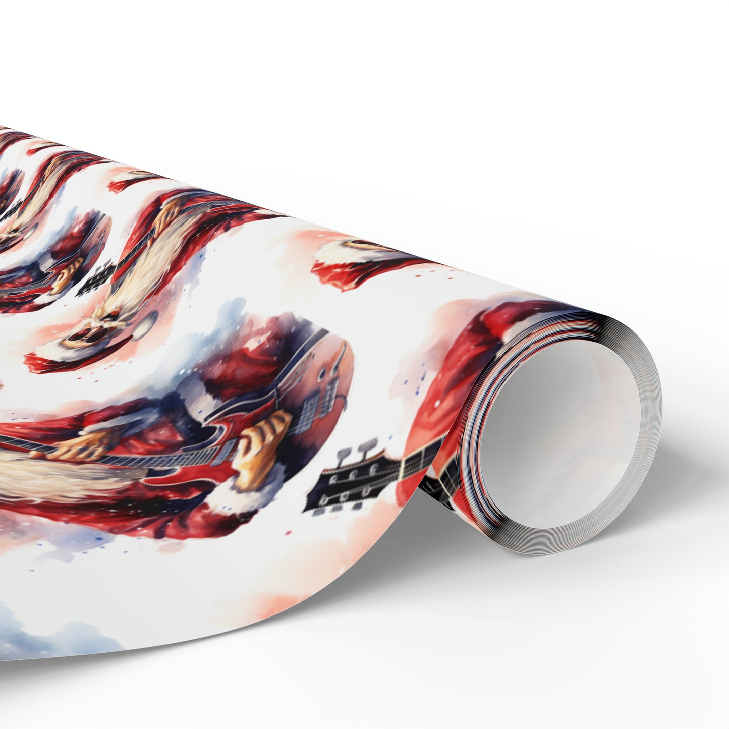 Retro Santa Wrapping Paper | Christmas Wrapping Paper | Santa with Guitar | Guitar Wrapping Paper | Gifts for Him
