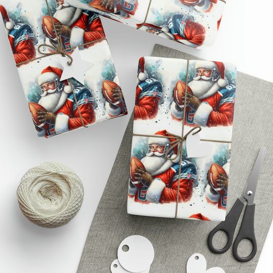 Santa Wrapping Papers | Gifts for Him | Men's Wrapping Paper | NFL Inspired Wrapping Paper | Football Wrapping Paper | Sports Wrapping Paper