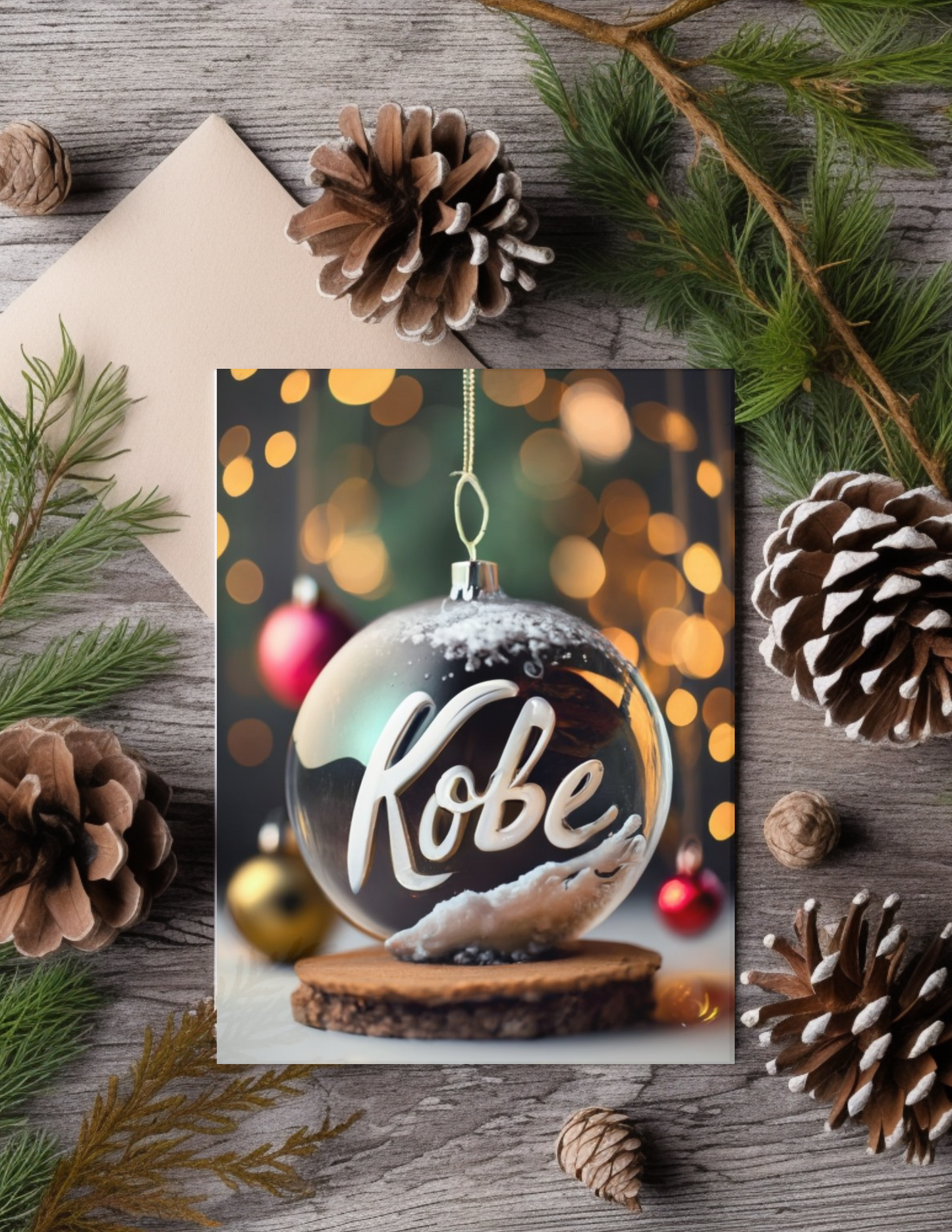 Kobe Bryant Inspired Christmas Greeting Card Set of 3 Cards