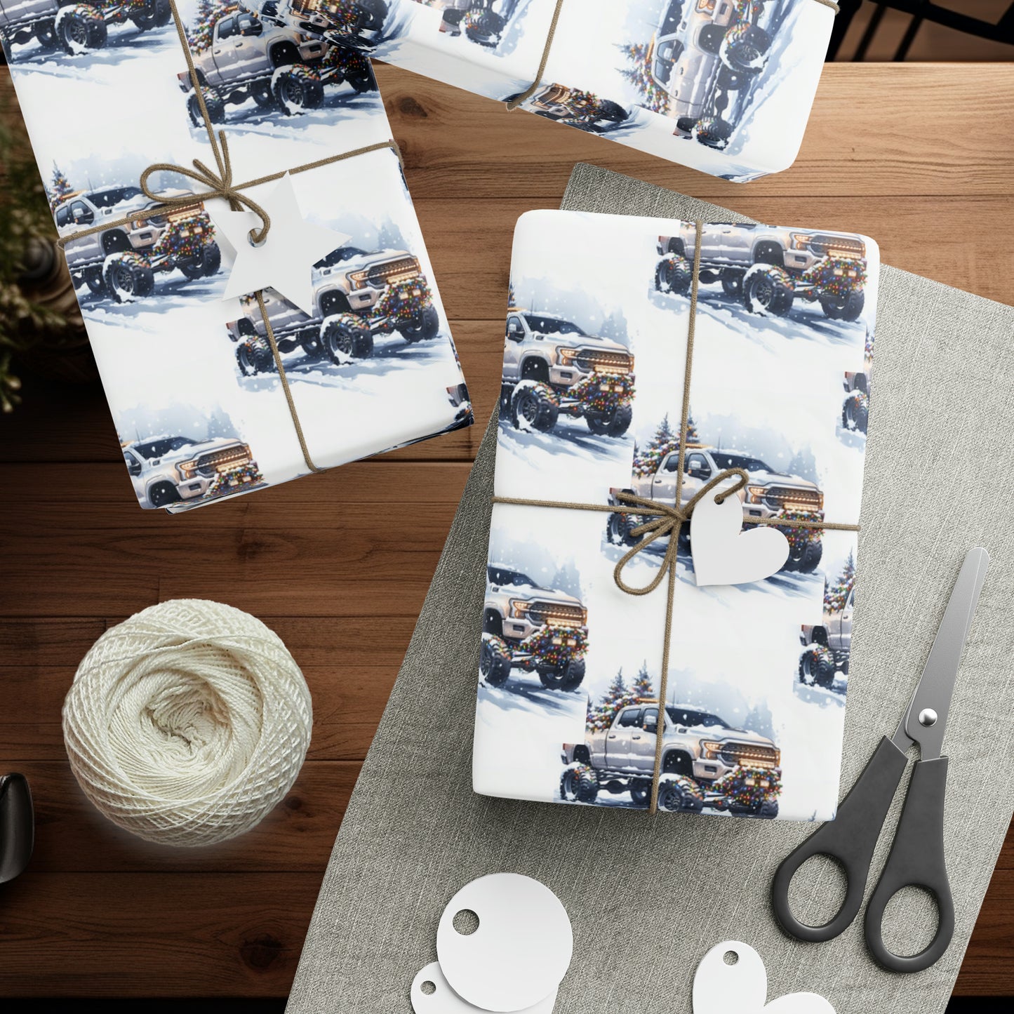 Big Truck Wrapping Papers, Monster Truck Gift Wrap, Christmas Wrapping Paper, Gifts for Him, Truck Gift Wrap, Men's Wrapping Paper