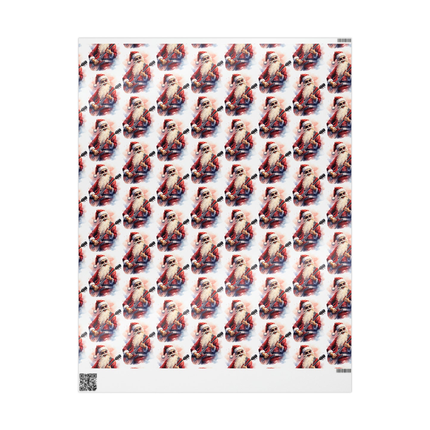 Retro Santa Wrapping Paper | Christmas Wrapping Paper | Santa with Guitar | Guitar Wrapping Paper | Gifts for Him