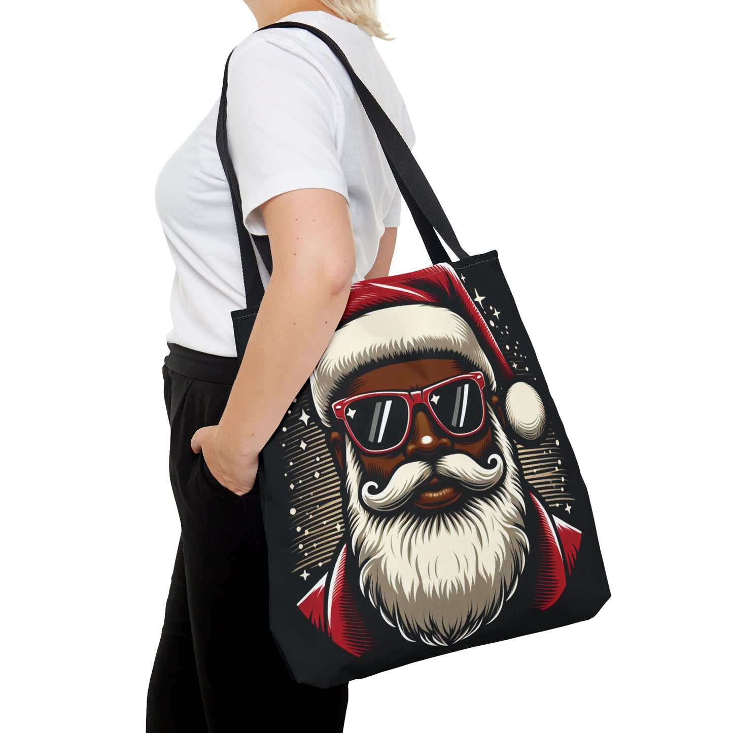 Black Santa Claus Tote Bag, Christmas Tote Bag, Tote Bag for Christmas, African American Santa Tote, Black Santa Totes
