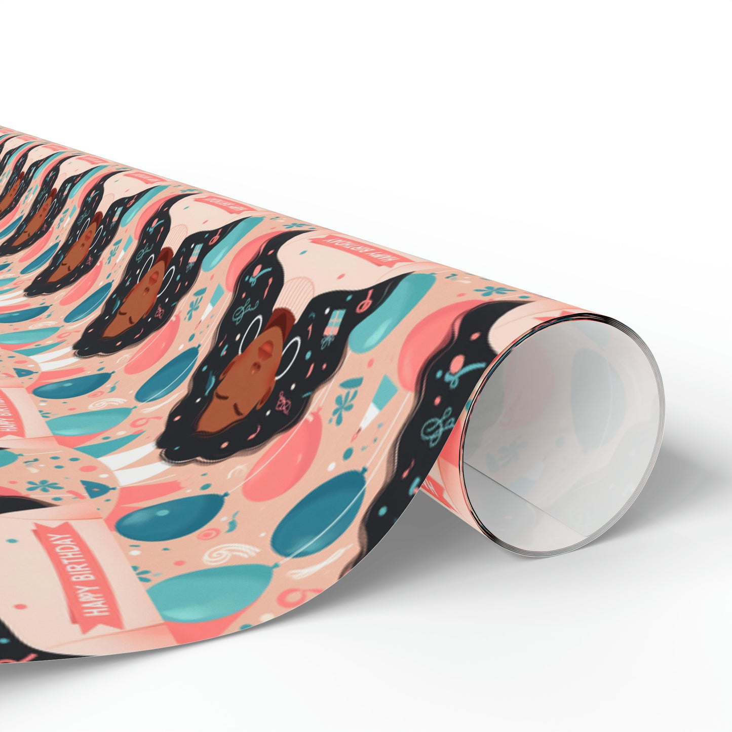 African American Woman Wrapping Papers, Black Girl Gift Wrap, Birthday Wrapping Paper, Happy Birthday Gift Wrap, Gift for Her
