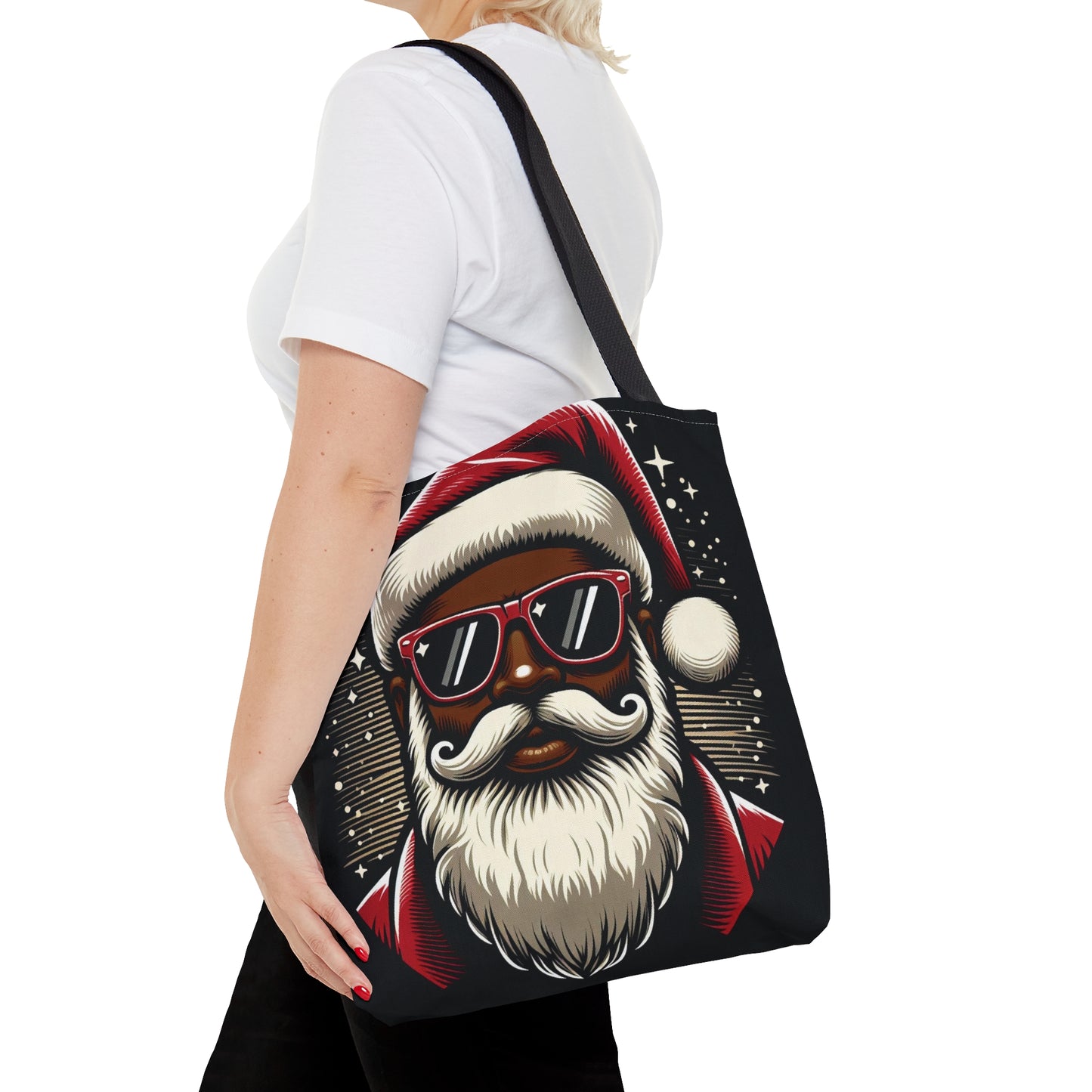 Black Santa Claus Tote Bag, Christmas Tote Bag, Tote Bag for Christmas, African American Santa Tote, Black Santa Totes