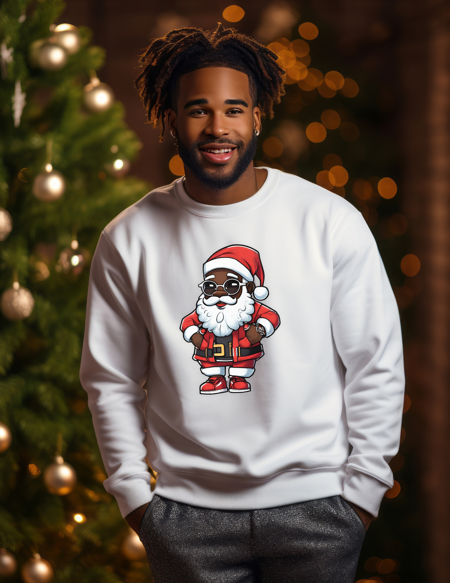 Black Santa Christmas Sweatshirt