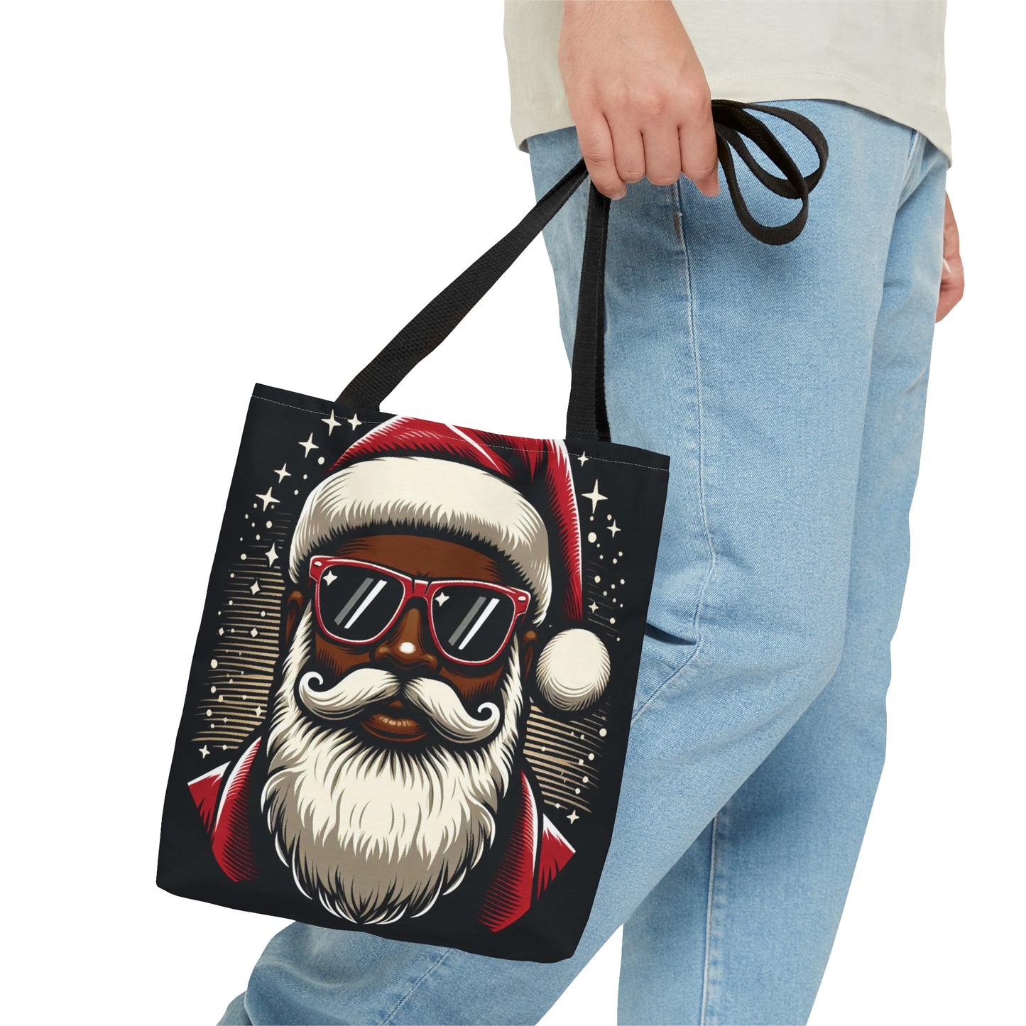Black Santa Claus Tote Bag, Christmas Tote Bag, Tote Bag for Christmas, African American Santa Tote, Black Santa Totes