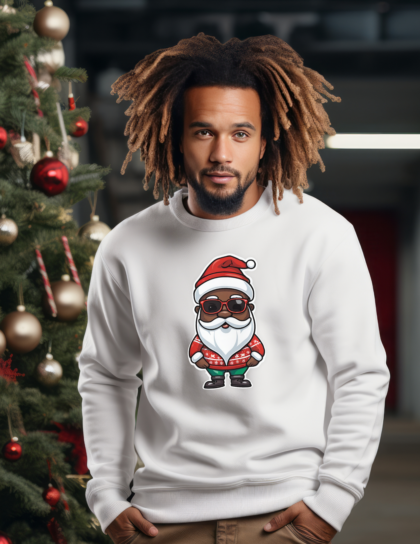 Black Santa Christmas Sweatshirt