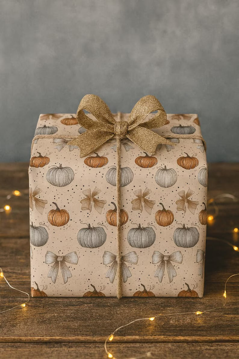 Rustic Pumpkin Gift Wrap