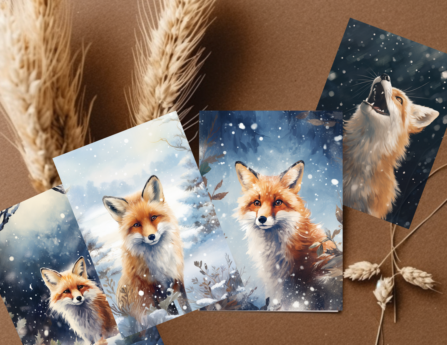 Winter Fox Watercolor Cards