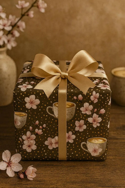Coffee and Blossoms Gift Wrap