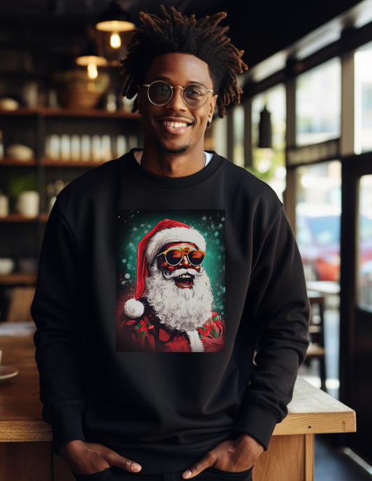 Crewneck Black Santa Sweatshirt | Black Santa Sweatshirt | Melanin Santa Sweatshirt | Black Santa Sweater