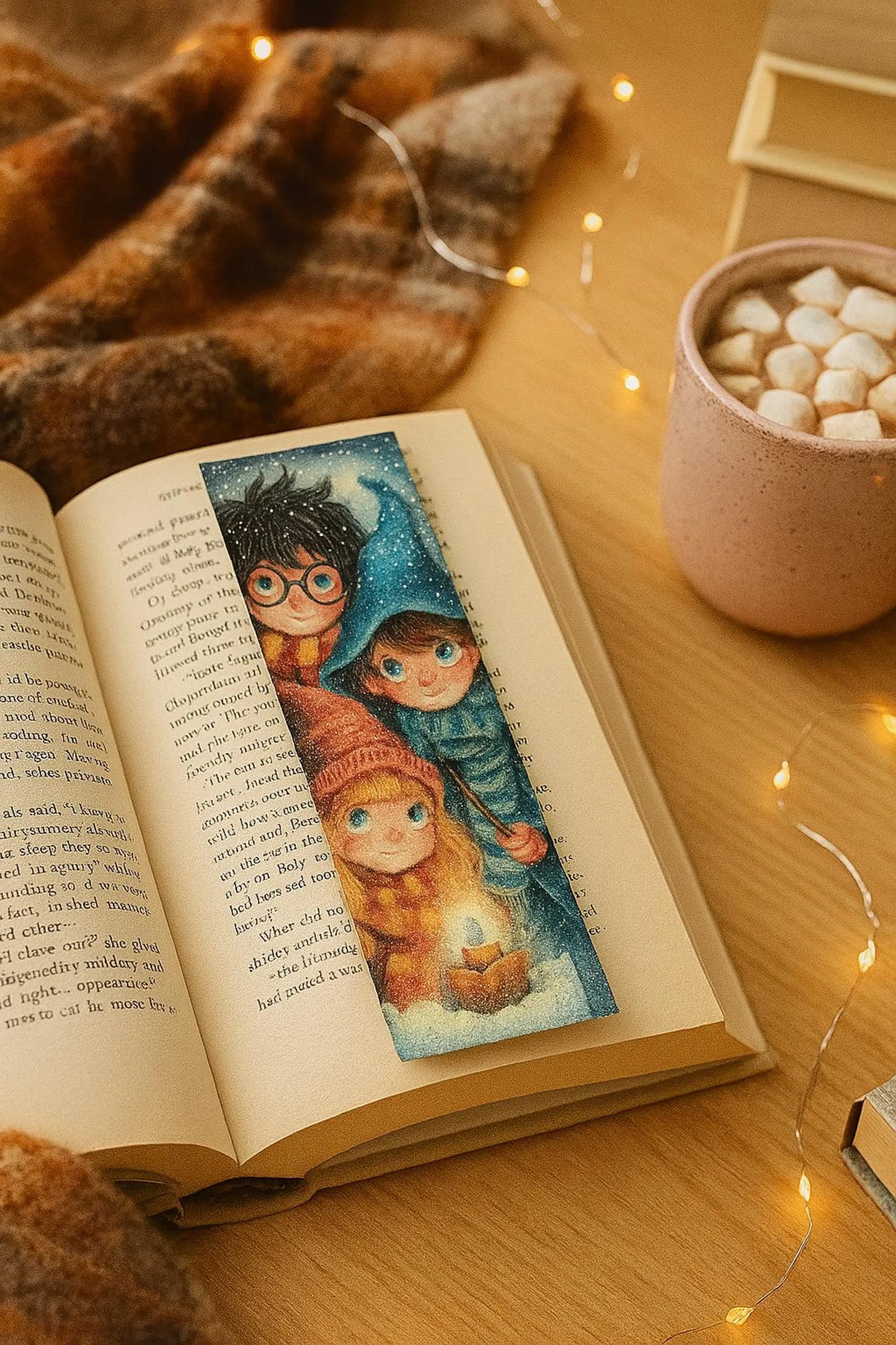 Magical Winter Wizard Bookmark | Cute Watercolor Bookmark Magical Wizard Inspired | Cozy Snowy Illustration | Book Lover Gift